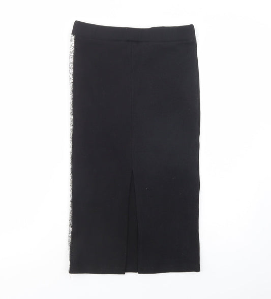 Voga Poland Womens Black Cotton Straight & Pencil Skirt Size 12