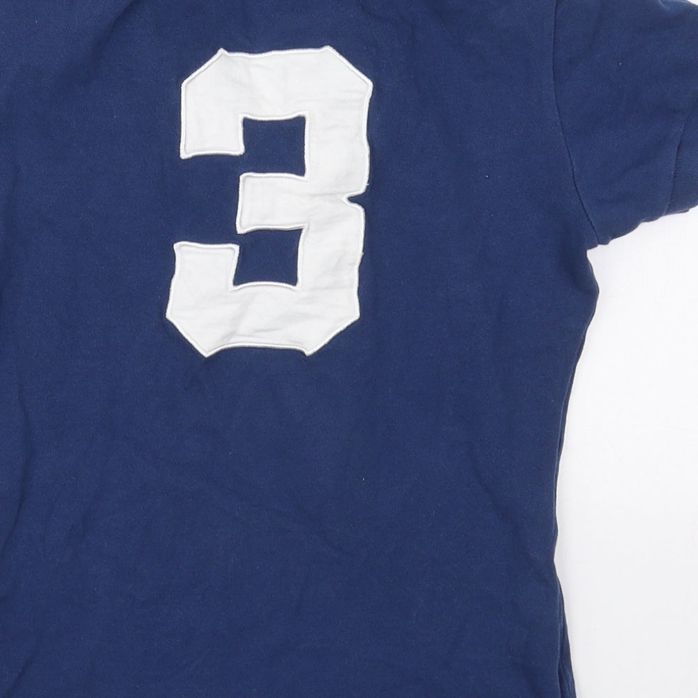 Fellini Womens Blue Cotton Basic Polo Size S Collared - 3