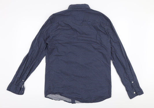 Gap Mens Blue Cotton Button-Up Size S Collared Button