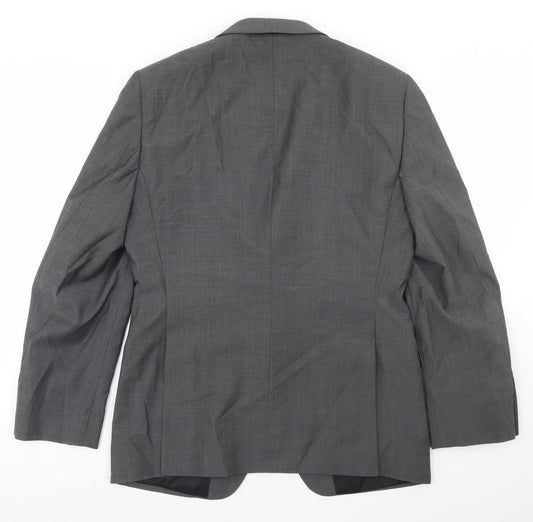 OneSix5ive Mens Grey Wool Jacket Blazer Size 38