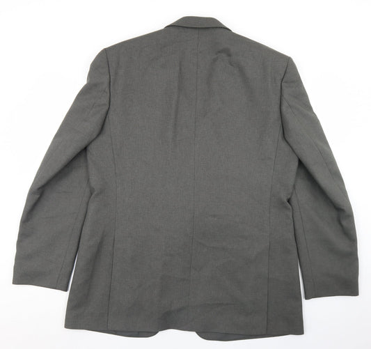 Pinstripe Mens Grey Polyester Jacket Blazer Size 44