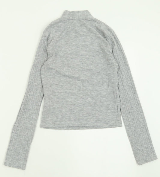 New Look Girls Grey Polyester Basic Casual Size 12-13 Years Crew Neck Pullover