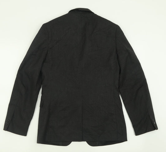 Moss London Mens Grey  Polyester Jacket Suit Jacket Size 34