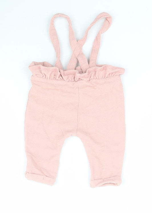 George Baby Pink Cotton Dungaree Outfit/Set Size 0-3 Months Button