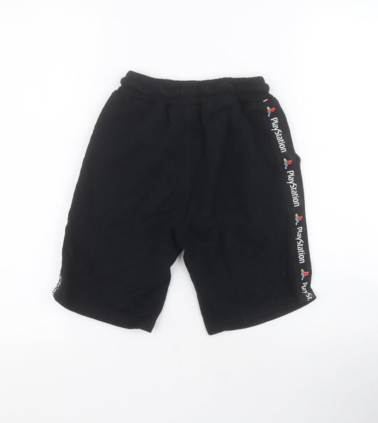NEXT Boys Black 100% Cotton Sweat Shorts Size 9 Years Regular Drawstring - Playstation