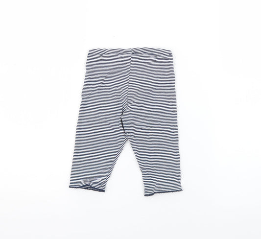 H&M Girls Blue Striped Cotton Pedal Pusher Trousers Size 2 Years Regular