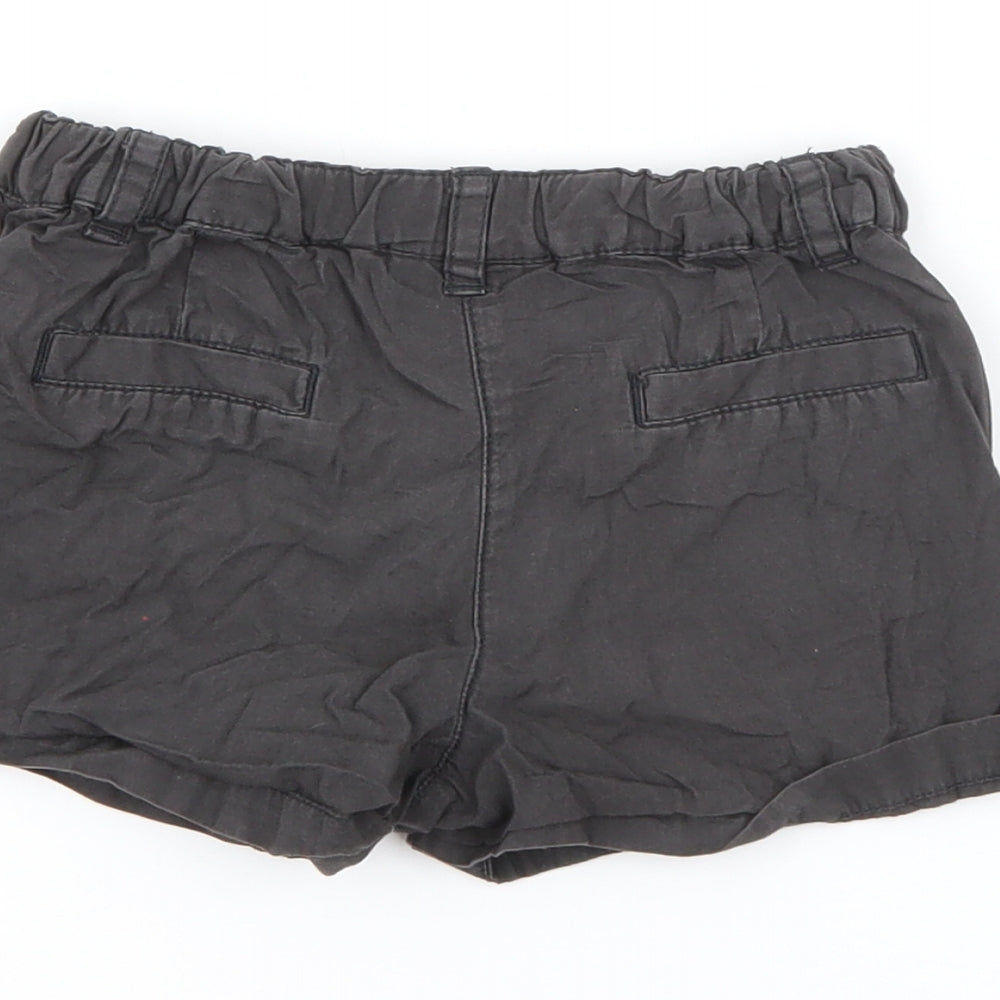 NEXT Baby Grey Cotton Cropped Trousers Size 9-12 Months Button