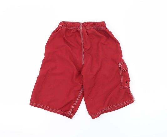 Pumpkin Patch Boys Red Polyester Cargo Shorts Size 4 Years Regular