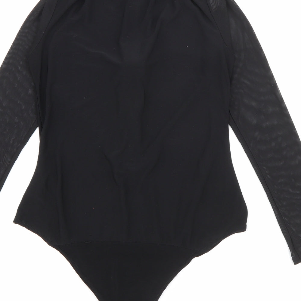 In Vogue Womens Black Round Neck Polyester Pullover Jumper Size S
