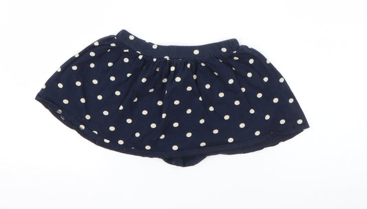 RTR Girls Blue Polka Dot Cotton Flare Skirt Size 4 Years Regular