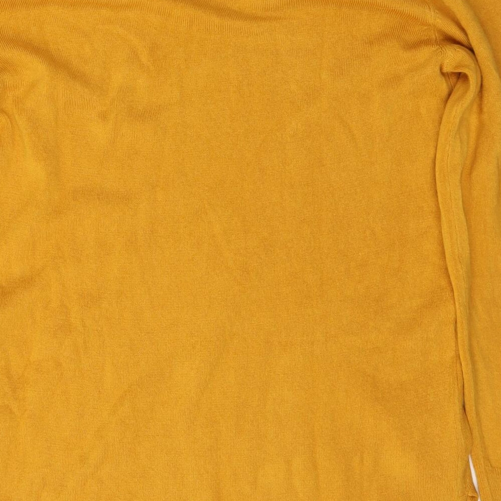 Primark Womens Yellow V-Neck Acrylic Pullover Jumper Size S