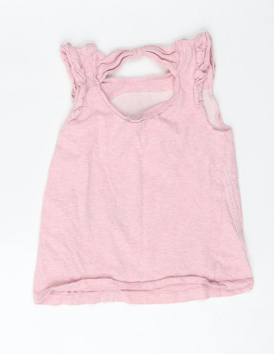 F&F Girls Pink Cotton Basic Tank Size 2 Years Round Neck