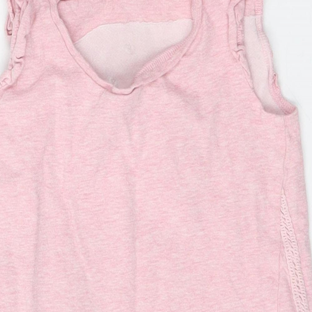 F&F Girls Pink Cotton Basic Tank Size 2 Years Round Neck