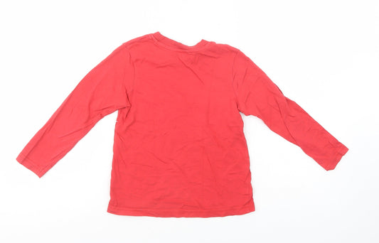 George Girls Red Cotton Pullover T-Shirt Size 4-5 Years Crew Neck Pullover - Super Cool Dude
