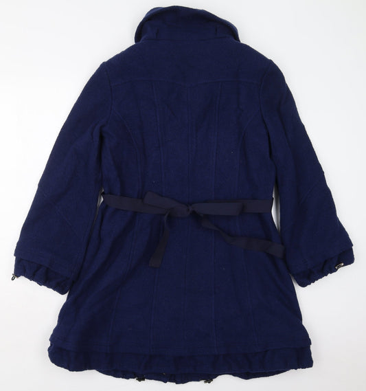 Easy Comfort Womens Blue Pea Coat Coat Size 12 Zip