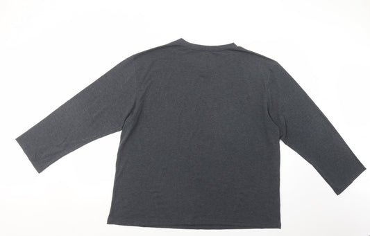 Nicole Marciano Womens Grey Cotton Tunic T-Shirt Size XL V-Neck