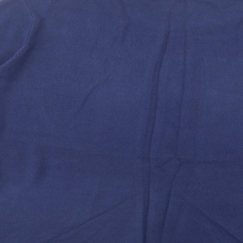 Cashmasoft Womens Blue Crew Neck Acrylic Pullover Jumper Size XL