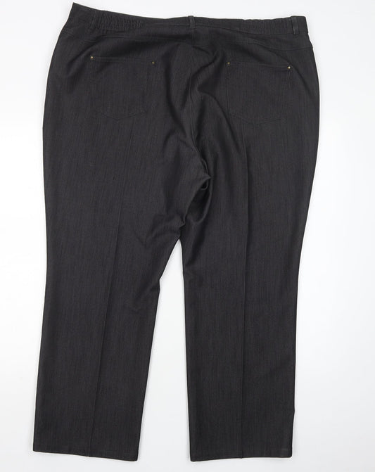 Marks and Spencer Womens Grey Polyester Dress Pants Trousers Size 20 L27 in Regular Button