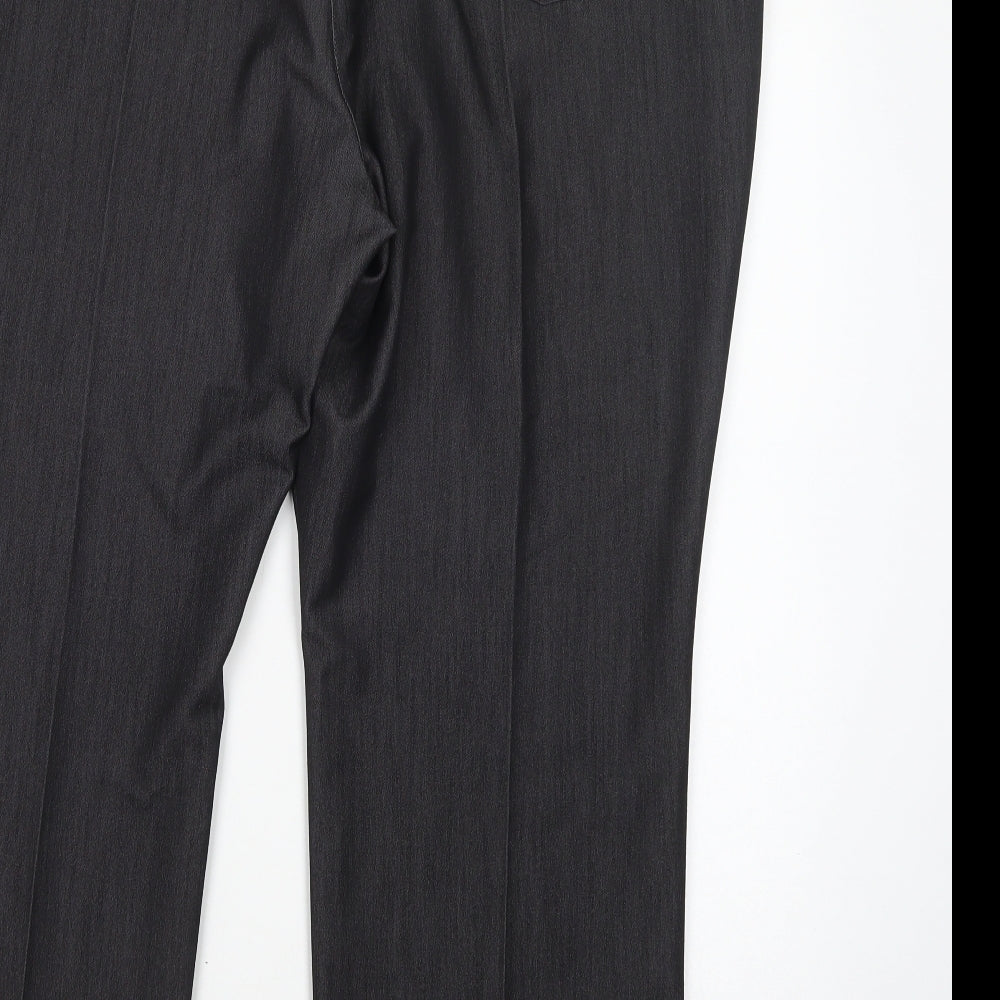 Marks and Spencer Womens Grey Polyester Dress Pants Trousers Size 20 L27 in Regular Button