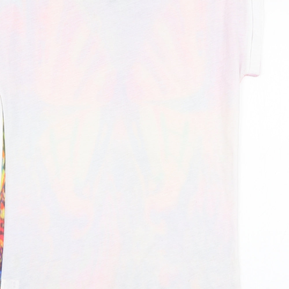 Tsega Womens Multicoloured Polyester Jersey T-Shirt Size S Boat Neck - Butterfly