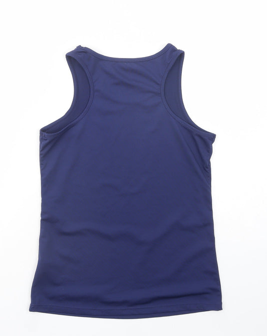 Dunnes Stores Womens Blue Polyester Basic Tank Size S Scoop Neck