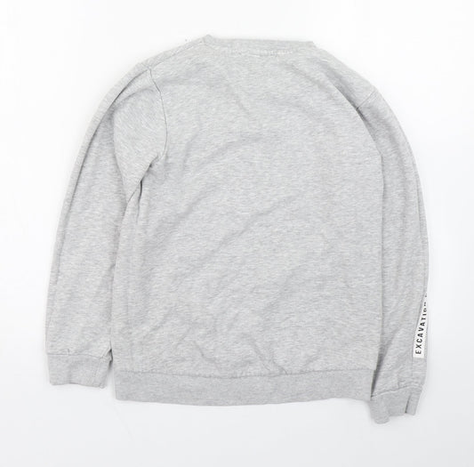 Nutmeg Girls Grey Cotton Pullover Sweatshirt Size 9-10 Years Pullover - T-Rex