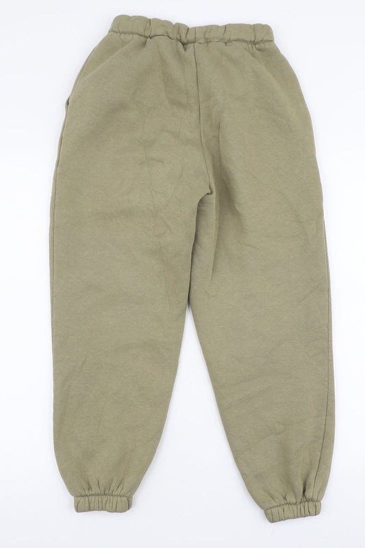 ASOS Womens Green Cotton Jogger Trousers Size 6 L25 in Regular Drawstring