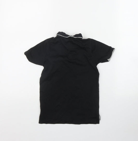 NEXT Boys Black Cotton Basic Polo Size 4 Years Collared Button