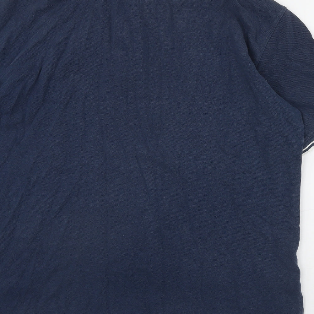 Liverpool FC Mens Blue Cotton Polo Size L Collared Button