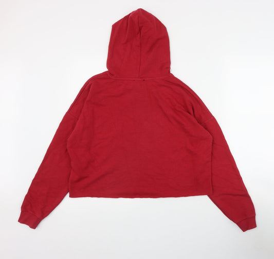 New Look Girls Red Cotton Pullover Hoodie Size 14-15 Years Pullover - 'Detroit'