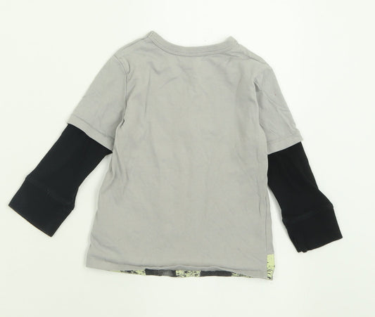 Gap Boys Grey Cotton Basic Casual Size 2 Years Crew Neck Pullover