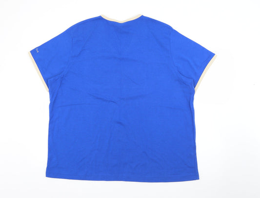Style Inc Womens Blue Cotton Basic T-Shirt Size 2XL V-Neck