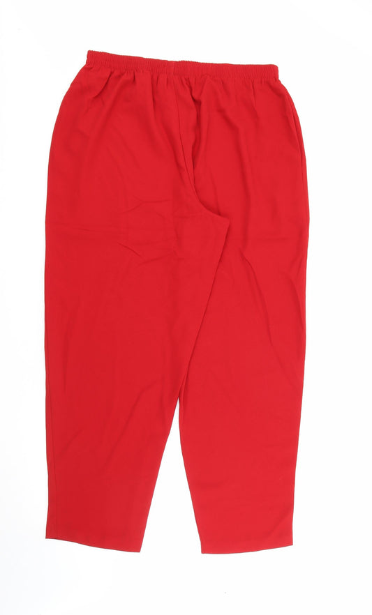 Maggie Sweet Womens Red Polyester Trousers Size 2XL L29 in Regular