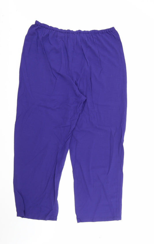 EWM Womens Blue Polyester Trousers Size 20 L28 in Regular
