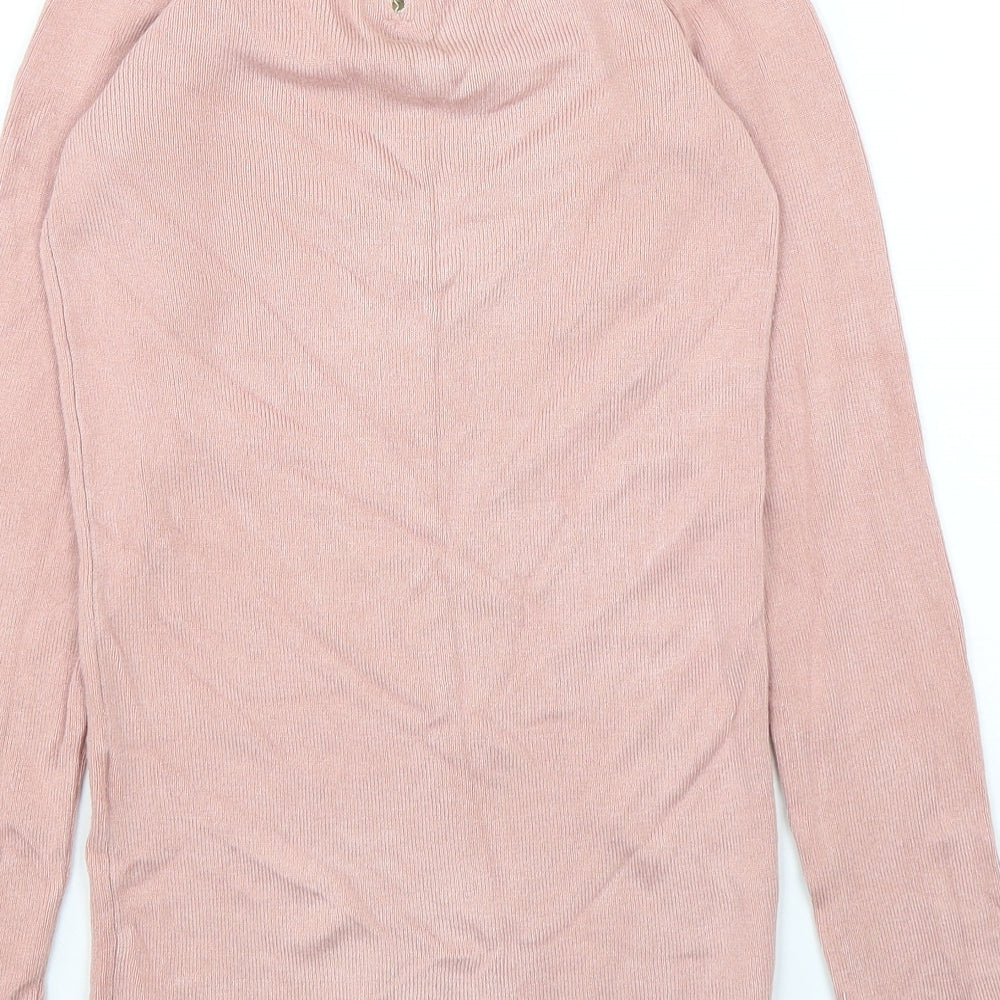 Dorothy Perkins Womens Pink Round Neck Viscose Pullover Jumper Size 8