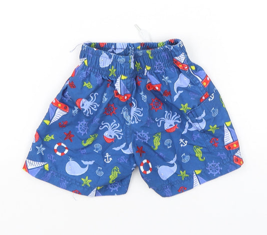 St Bernard Boys Multicoloured Geometric Polyester Sweatpants Trousers Size 9-12 Months - Nautical Swim Shorts