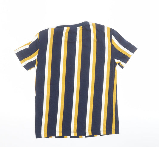 NEXT Boys Blue Striped 100% Cotton Pullover Polo Size 6 Years Crew Neck Pullover - 'Ltd Edition'
