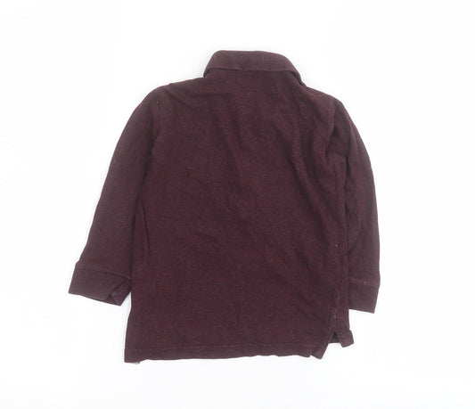NEXT Boys Purple 100% Cotton Basic Polo Size 2-3 Years Collared Button - Car