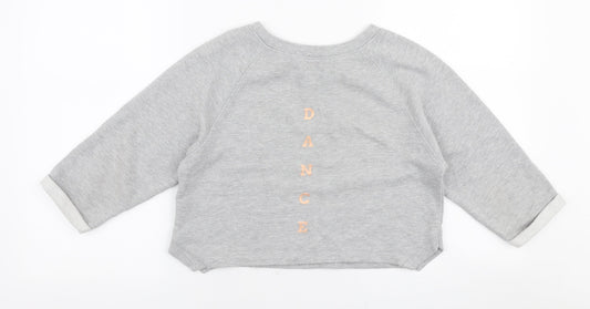 Dunnes Stores Girls Grey Cotton Pullover Sweatshirt Size 9-10 Years Pullover - Dance