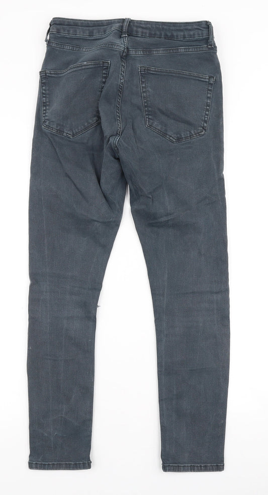 Topshop Womens Grey Cotton Skinny Jeans Size 28 in L28 in Slim Zip