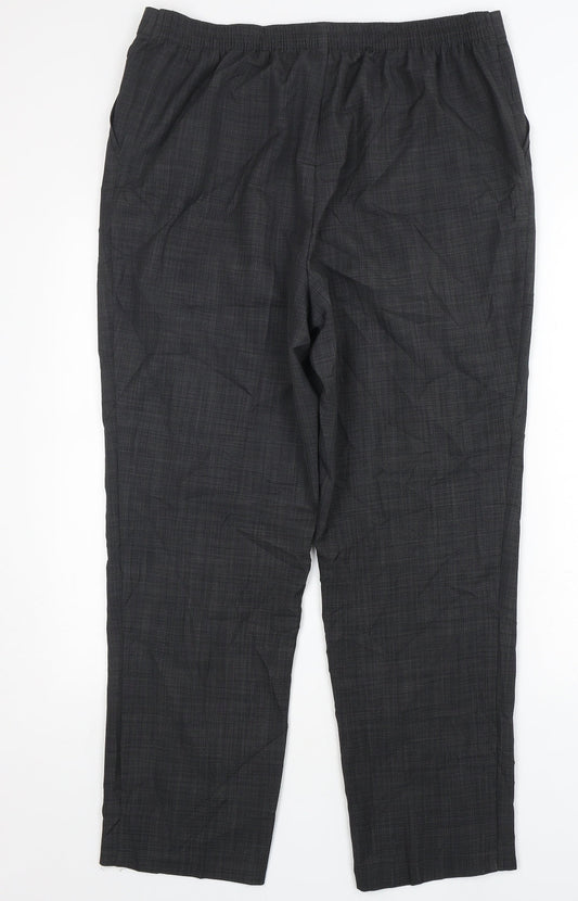Marks and Spencer Womens Grey Polyester Trousers Size 16 L29 in Regular