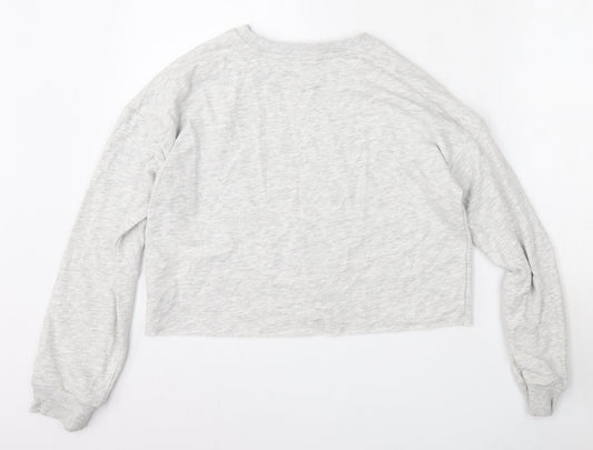George Girls Grey Cotton Pullover Sweatshirt Size 13-14 Years