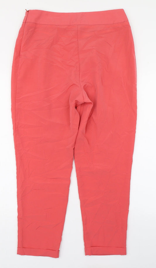 Aphorism Womens Pink Polyester Carrot Trousers Size M L26 in Regular Zip