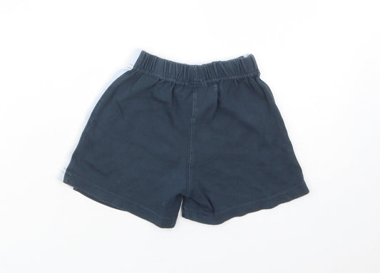 JoJo Maman Bébé Boys Blue Cotton Sweat Shorts Size 3-4 Years Regular