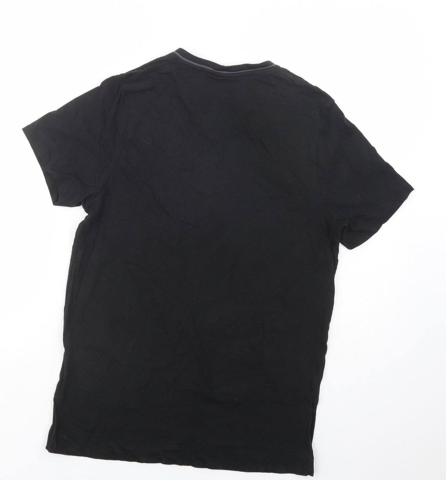 Slazenger Mens Black Cotton T-Shirt Size S V-Neck