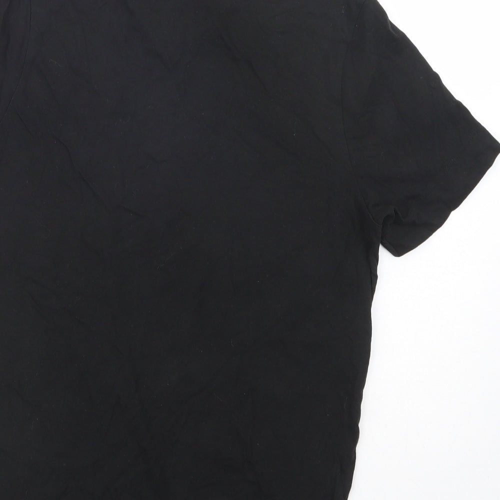 Slazenger Mens Black Cotton T-Shirt Size S V-Neck