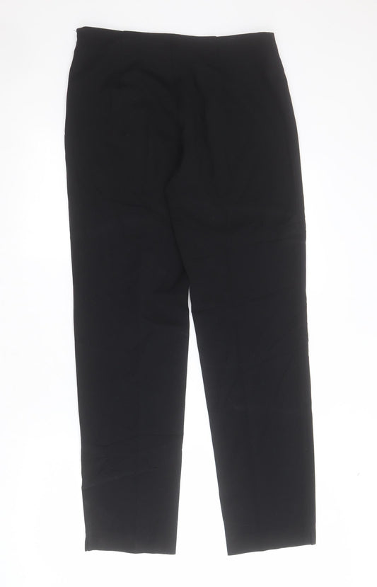 Artigiano Womens Black Polyester Carrot Trousers Size 10 L30 in Regular Zip