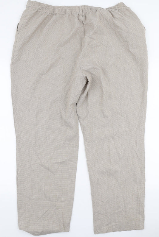 Marks and Spencer Womens Beige Polyester Trousers Size 20 L27 in Regular
