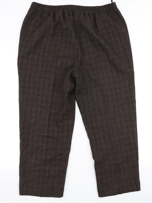BM Womens Brown Polyester Trousers Size 16 L25 in Regular