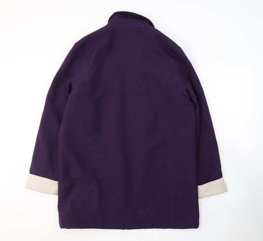 JBC Womens Purple Overcoat Coat Size 12 Zip
